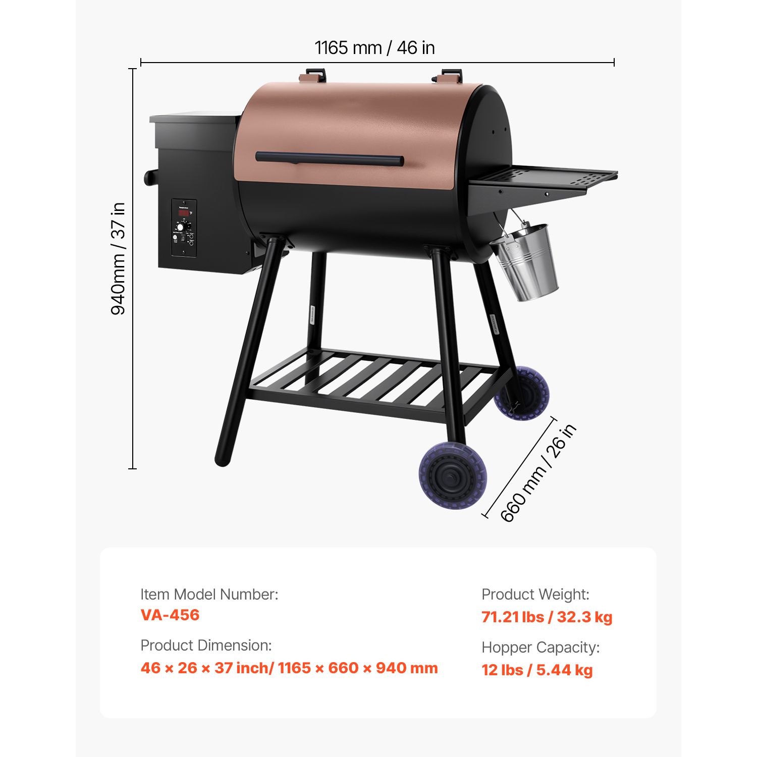Electric Smoker Bbq - เตาปิ้งย่างรมควันแบบเม็ดไม้, เตาบาร์บีคิว 8 in 1 สำหรับทำอาหารกลางแจ้ง,