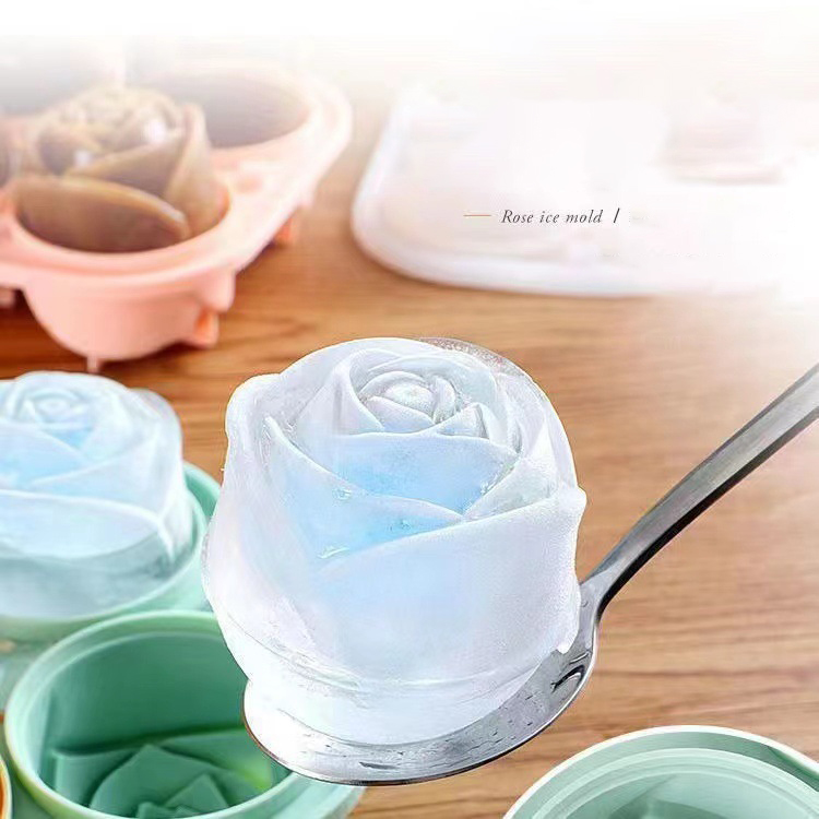 Kitchen Appliances Garage - 3D Rose Ice แม่พิมพ์ 4 หลุม