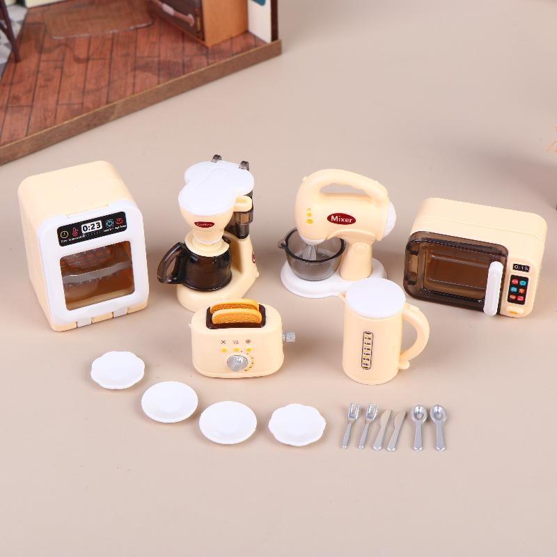 Kitchen Appliances To Gift - 1 ชุด 1 12 เครื่องชงกาแฟขนาดเล็กพร้อมเครื่องตีไข่ ของเล่นเครื่องใช้ในครัวสำหรับเด็ก