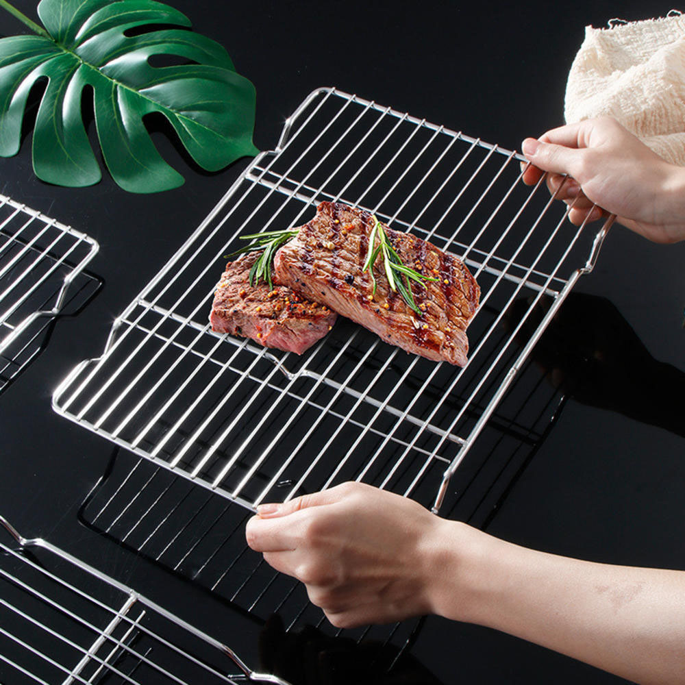 Kitchen Appliances Garage - สแตนเลสบาร์บีคิวตาข่ายเสื่อReusableความต้านทานความร้อนBBQเบเกอรี่สุทธิPadครัวทำอาหารเตาขาตั้งLinerอุปกรณ์เสริมเครื่องมือ