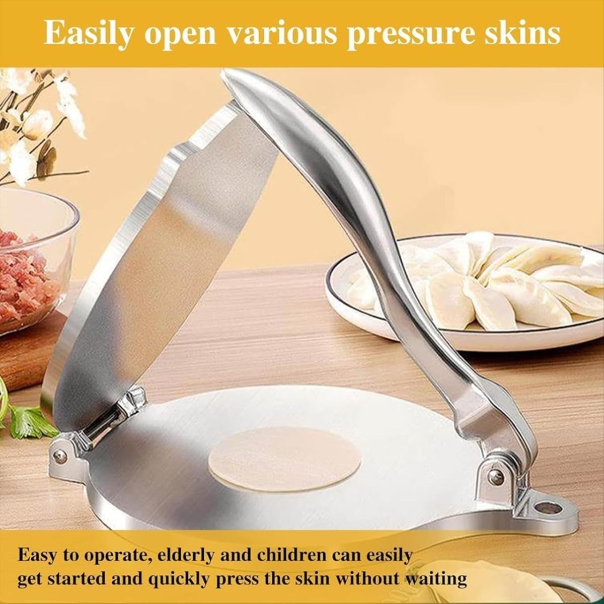 Tortilla Press Cast - เครื่องทำแป้งตอร์ติญ่า A20I ทำจากอะลูมิเนียมอัลลอยด์ ใช้ทำแพนเค้ก เครป และแป้งตอร์ติญ่าแบบโฮมเมด