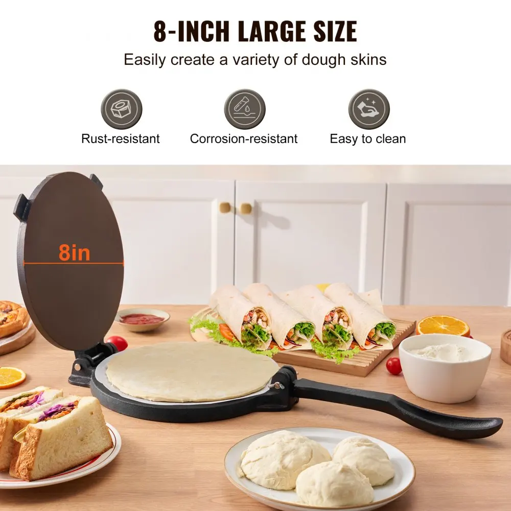 Tortilla Press 8 นิ้วและเครื่อ - Tortilla Press Cast บทวิจารณ์และราคา