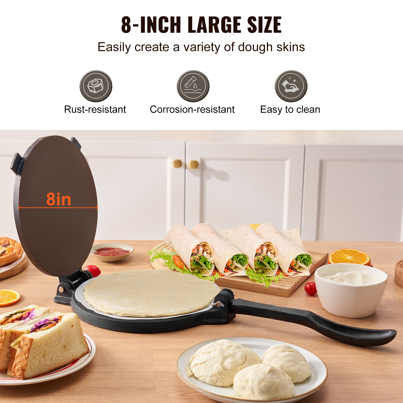 เครื่องทำตอร์ติญ่าแบบกด ทำจากเ - Tortilla Press Cast บทวิจารณ์และราคา